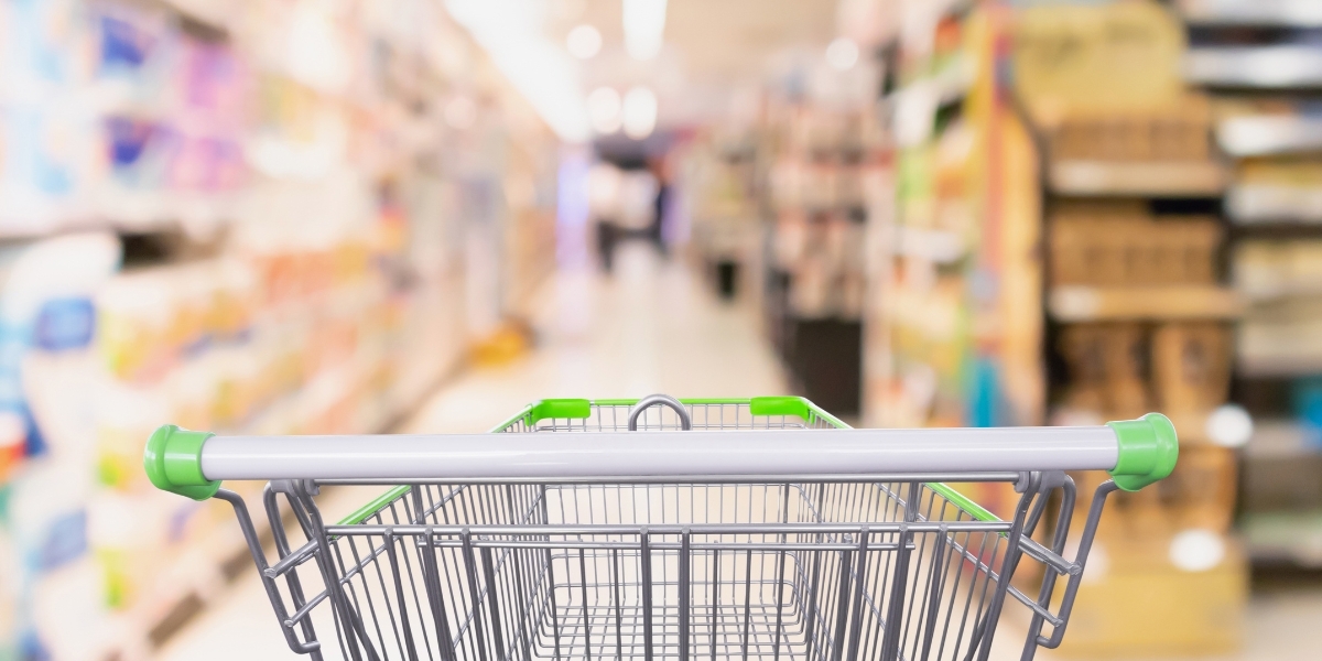 Shopping cart in a grocery store
