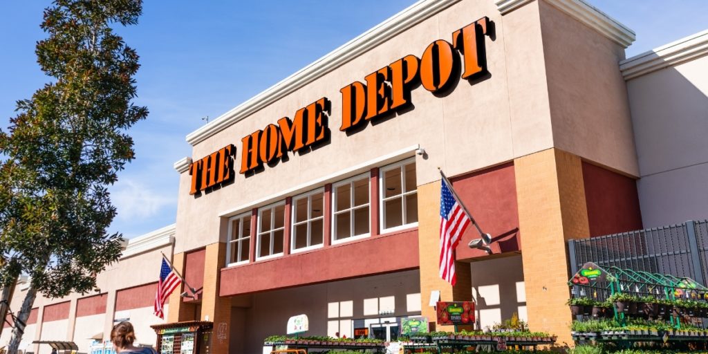 Photo of the front of a Home Depot