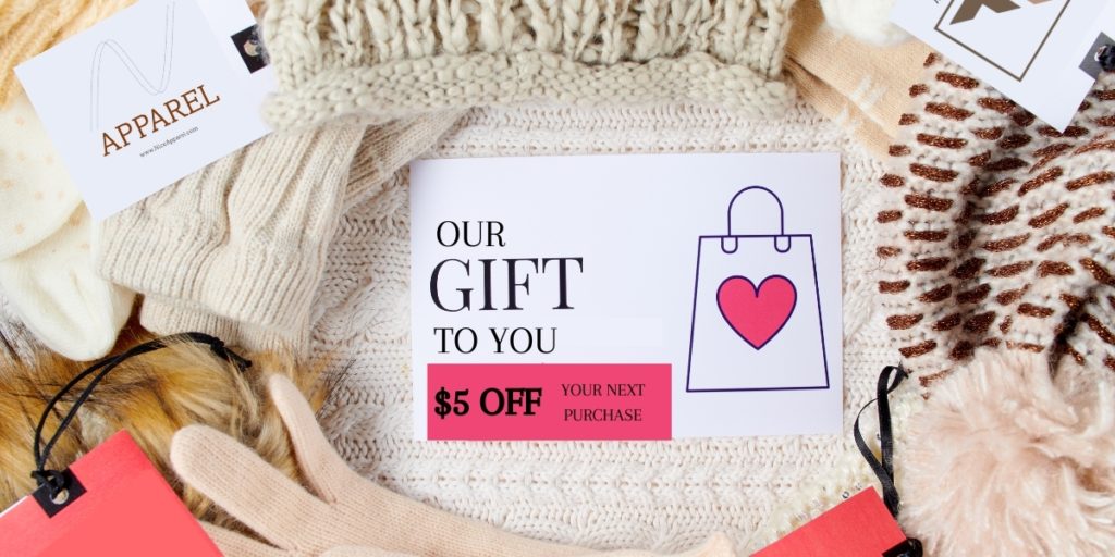 $5 off your next purchase coupon on top of clothing